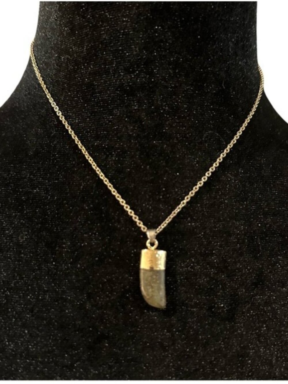Loren Olivia Necklace Horn Pendant 14K Dipped Adjustable Length Womens Jewelry